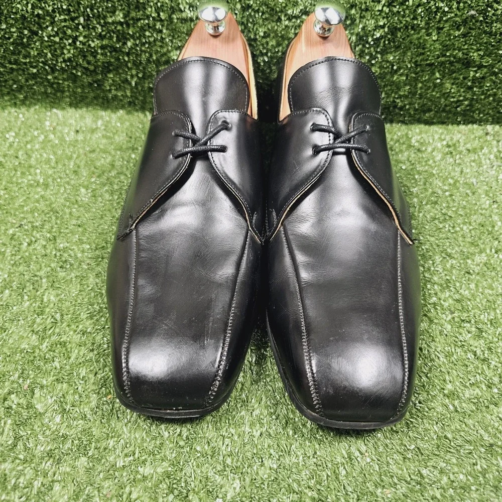 Vintage John‎ Fluevog George Cox Black Leather Dress Shoes Made In England US 12